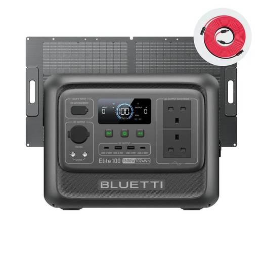 BLUETTI ELITE 100 V2 + PV100W Portable Power Station for Camping & Home Backup