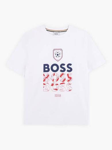 BOSS Kids' World Cup 2026 Short Sleeve T-Shirt, White