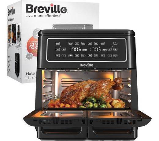 BREVILLE (BRV) Halo Flexi VDF130 Dual Zone Air Fryer – Black