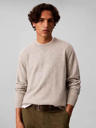 Calvin Klein Merino Wool Jumper, Grey Marl