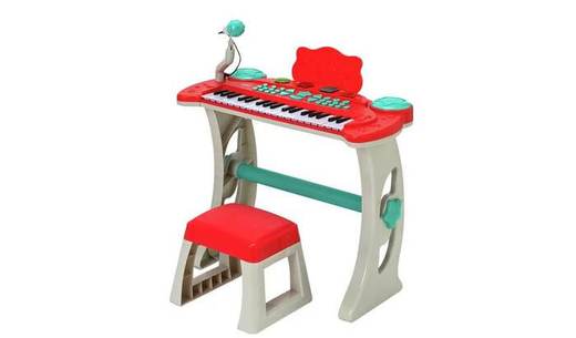 Chad Valley Keyboard Stand and Stool - Red