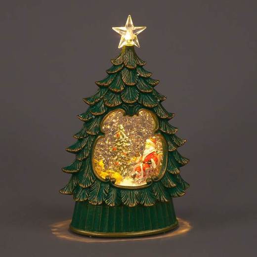 26cm LED Water Tree with Santa