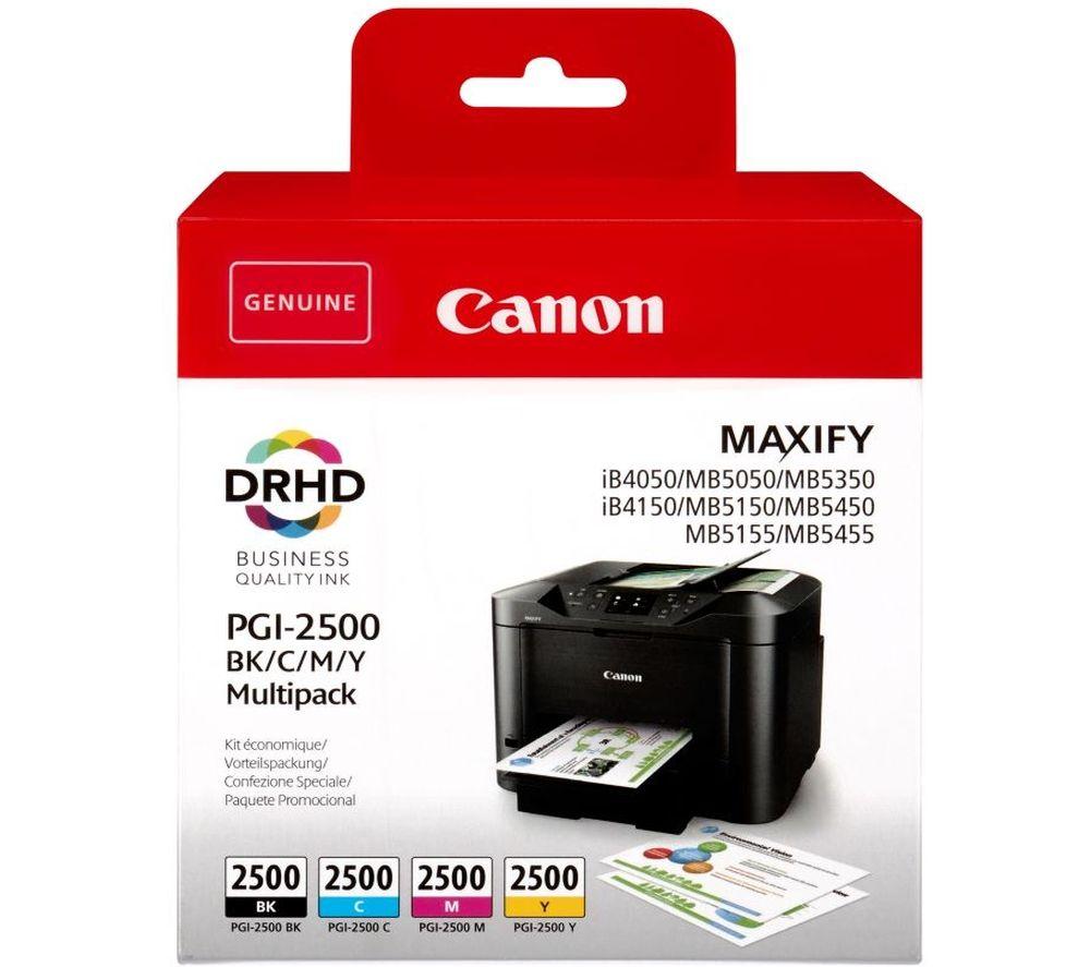 CANON PGI-2500 Cyan, Magenta, Yellow & Black Ink Cartridges Multipack, Yellow,Cyan,Black,Magenta