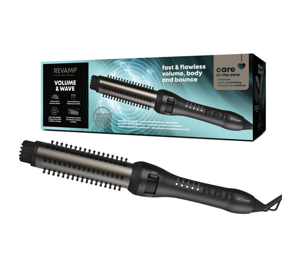REVAMP Volume & Wave Ceramic Hot Brush - Black, Black