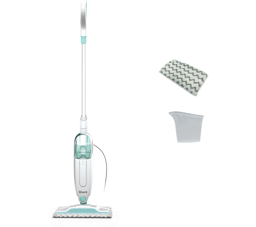 SHARK S1000UK Pro Steam Mop - White & Mint, White,Blue