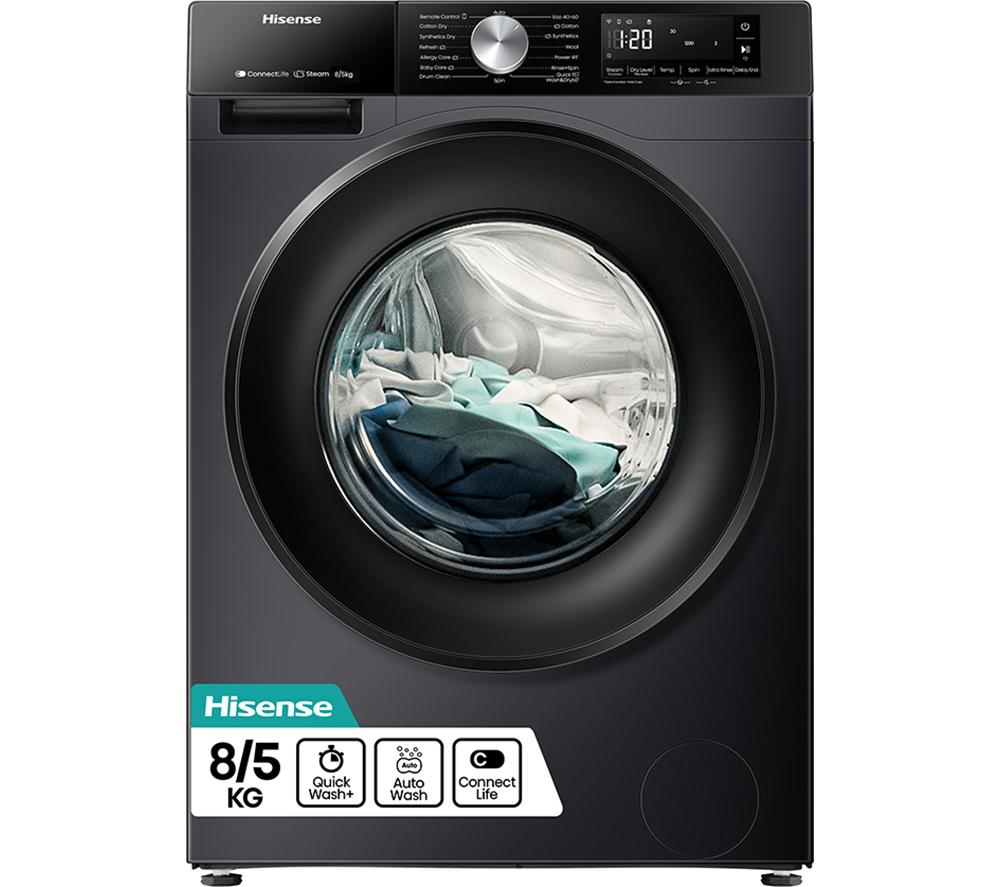 HISENSE 3S Series WD3S8043BB3 WiFi-enabled 8 kg Washer Dryer - Black, Black