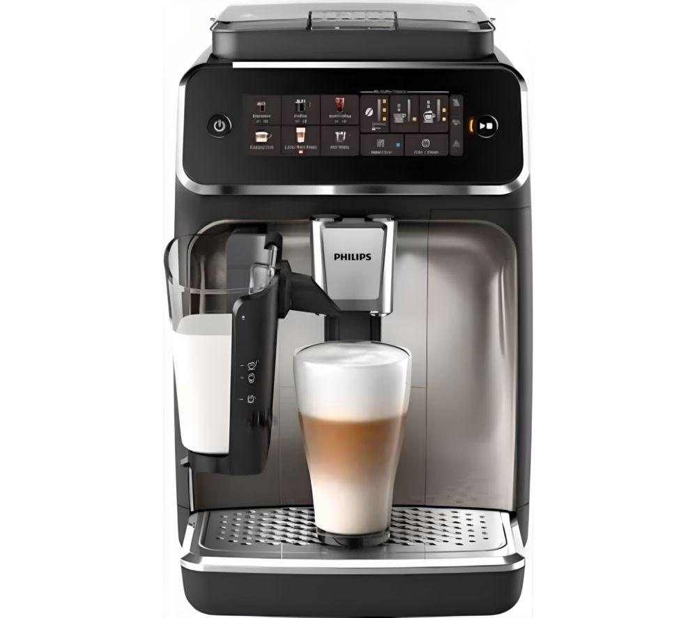 PHILIPS Series 3300 LatteGo EP3347/90 Smart Bean to Cup Coffee Machine - Chrome and Black, Black,Silver/Grey