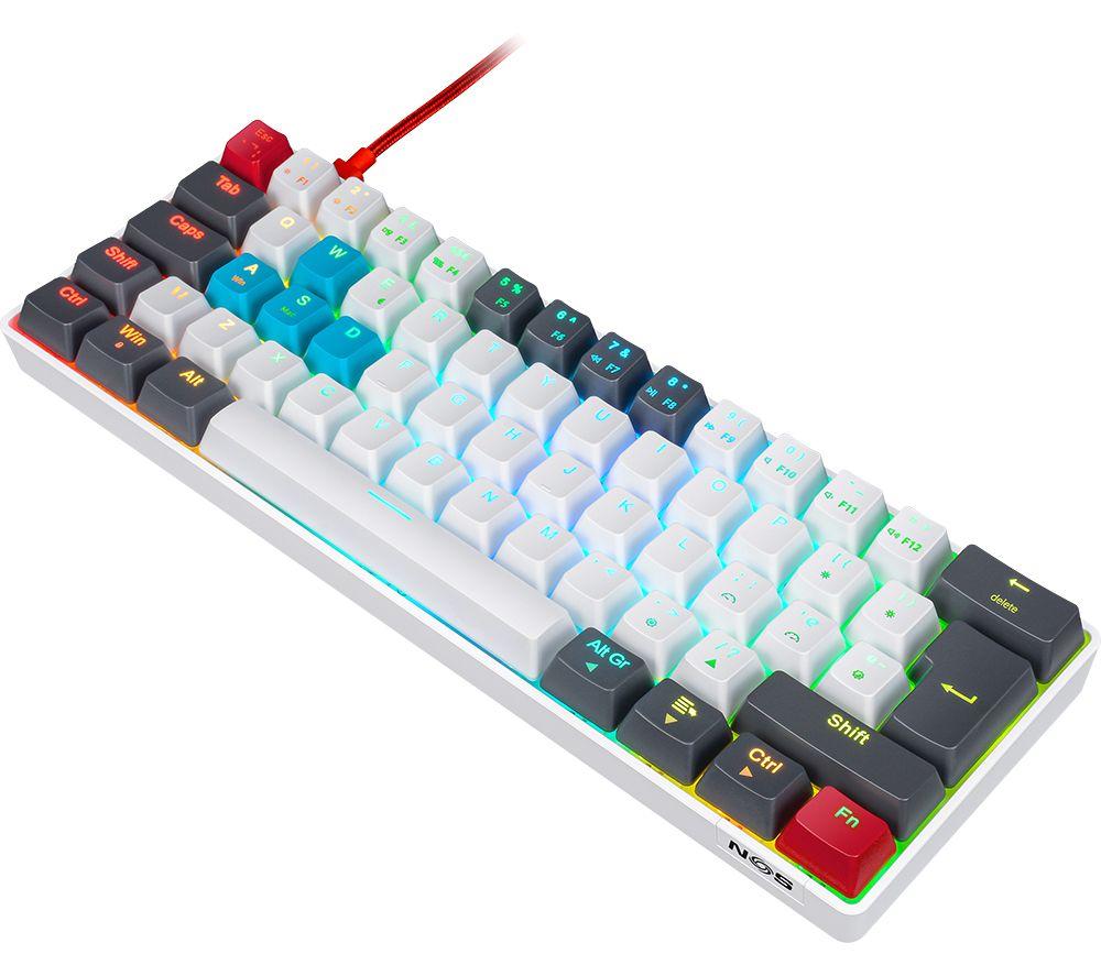 NOS C-450 Mini Pro RGB Mechanical Gaming Keyboard - Tilt, White