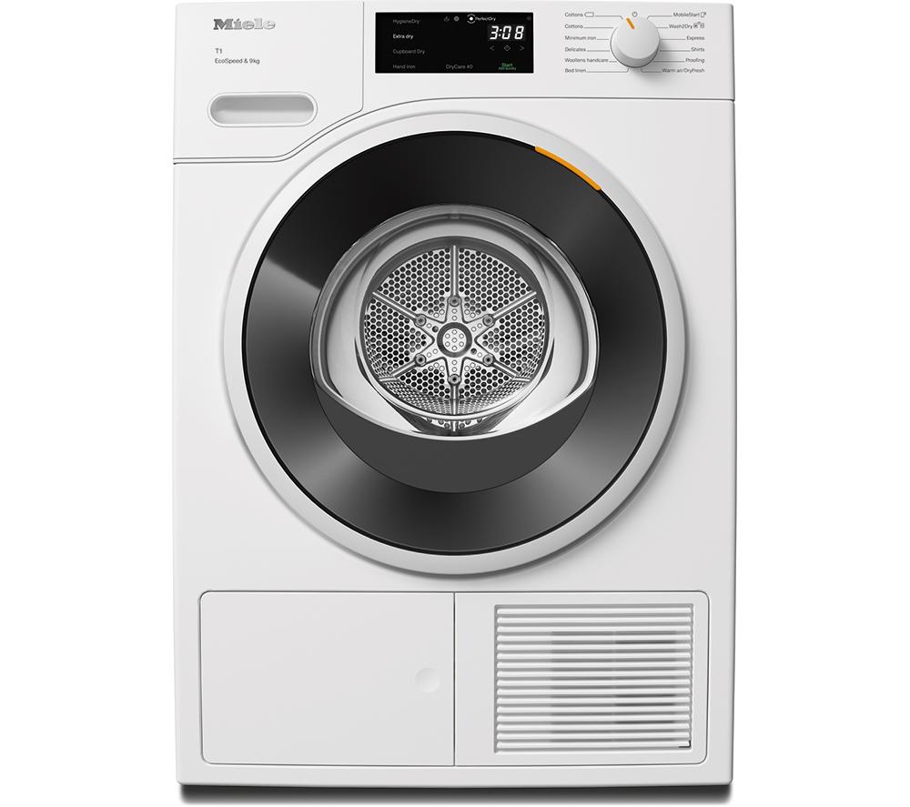 MIELE EcoSpeed T1 TWD640WP WiFi-enabled 9 kg Heat Pump Tumble Dryer - White, White