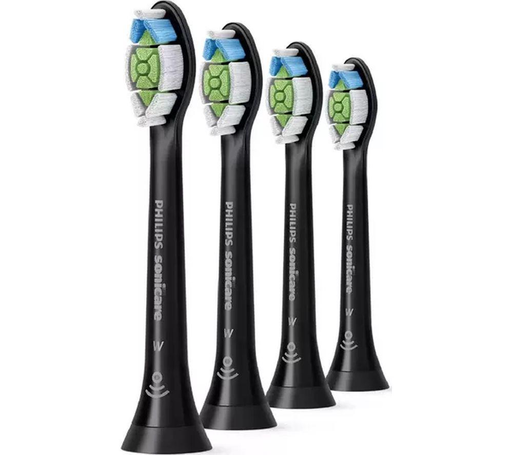 PHILIPS Sonicare HX6064/88 W2 Optimal White Toothbrush Heads - Pack of 4, Black