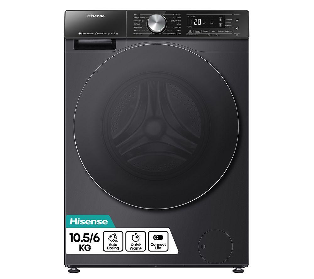 HISENSE 5S Series Auto Dosing WD5S1045BB WiFi-enabled 10.5 kg Washer Dryer - Black, Black
