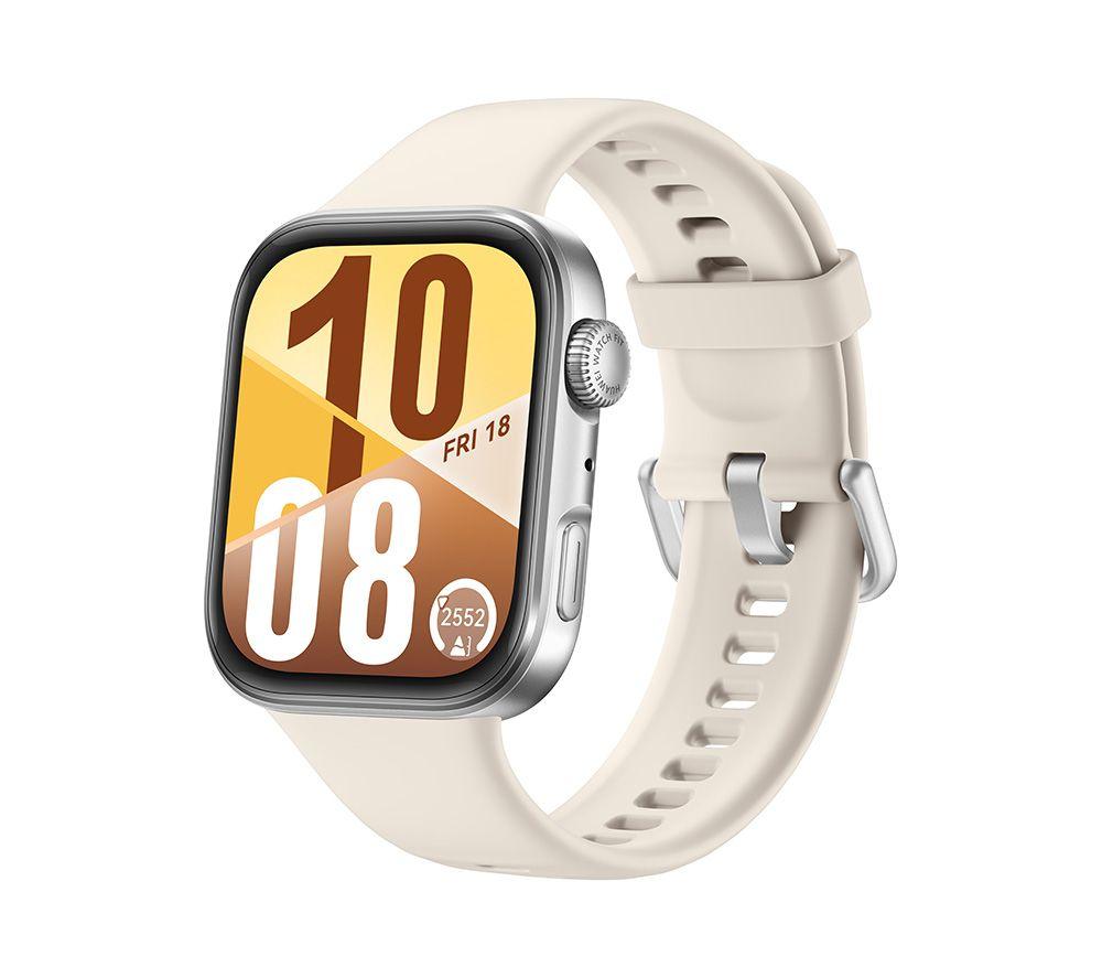 HUAWEI Watch Fit 4 - Aluminium Alloy, White Fluoroelastomer Strap, White,Silver/Grey