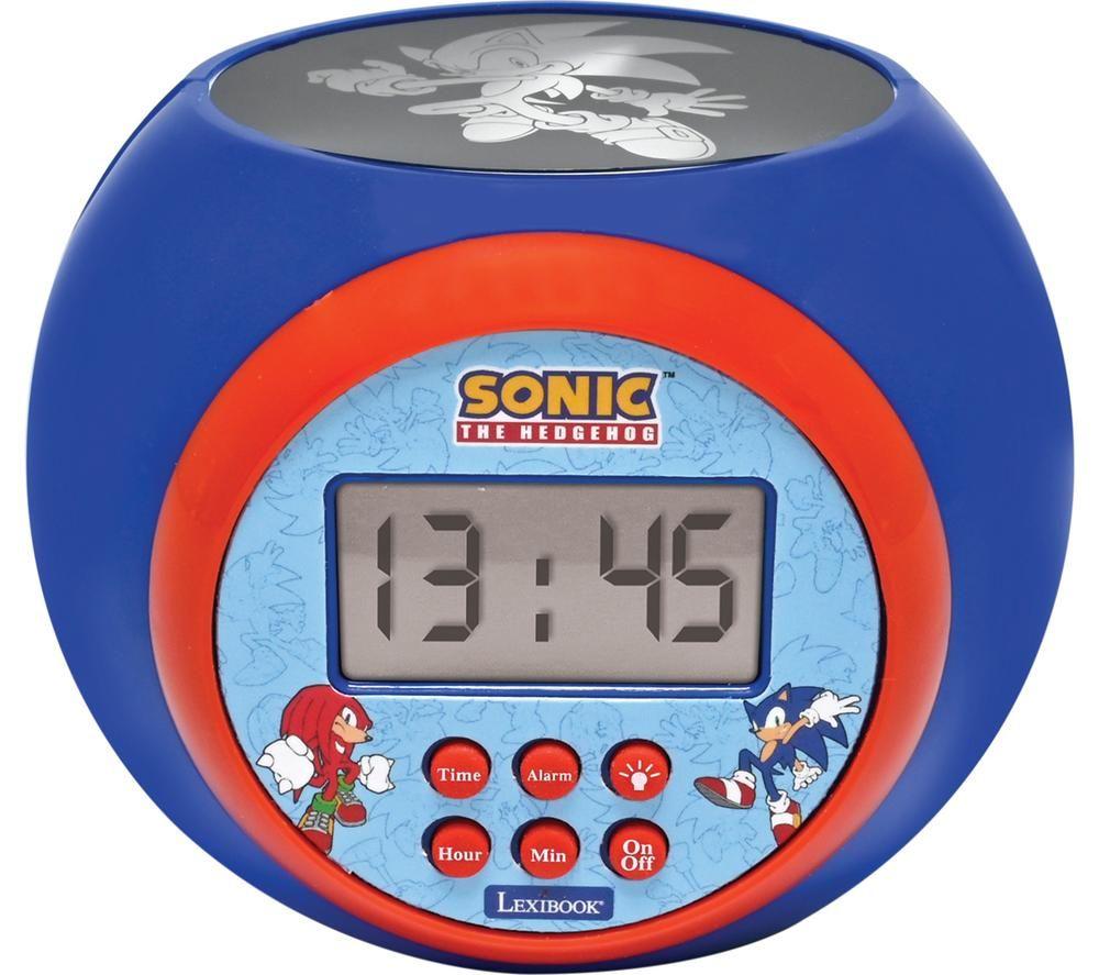 LEXIBOOK Projector Alarm Clock - Sonic, Blue,Red