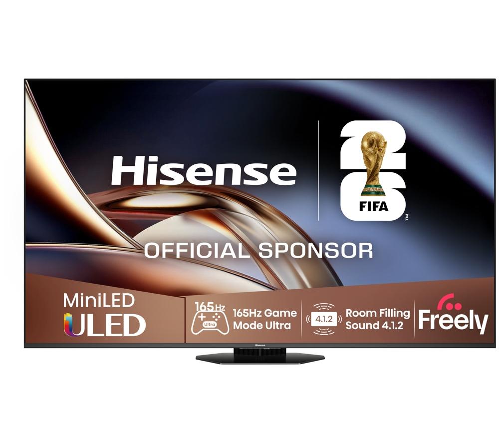 55" HISENSE U8Q  Mini LED 4K 165Hz Smart AI TV with Freely - 55U8QTUK, Black,Silver/Grey