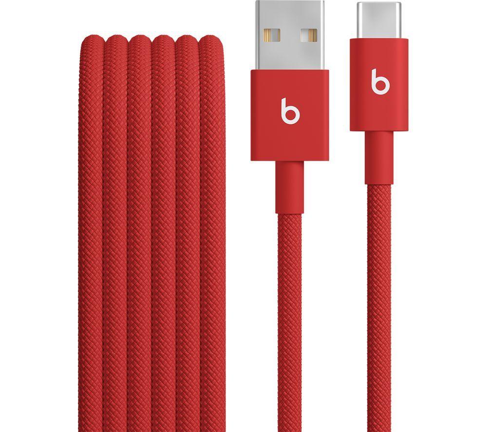 BEATS USB-A to USB-C Woven Cable - 1.5 m, Rapid Red, Red