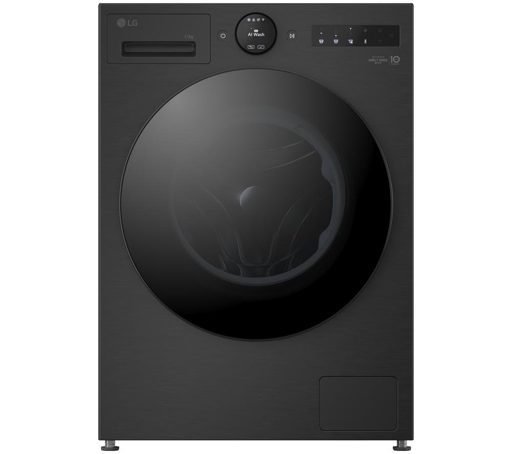LG VX70 Series AI Direct Drive F4X7011TBB WiFi-enabled 11 kg 1400 Spin Washing Machine - Matte Black, Black