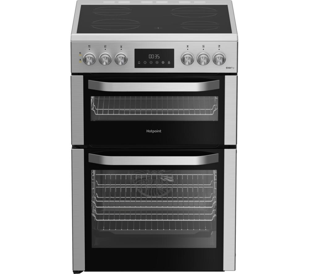 HOTPOINT Multiflow HDE6VDCX 60 cm Electric Ceramic Cooker - Stainless Steel, Stainless Steel