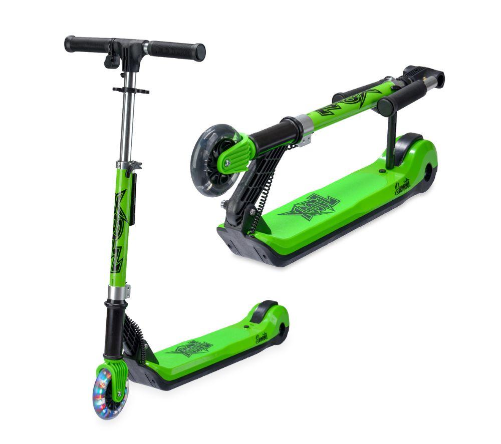 XOOTZ Elements Electric Folding Kids Scooter - Green, Green