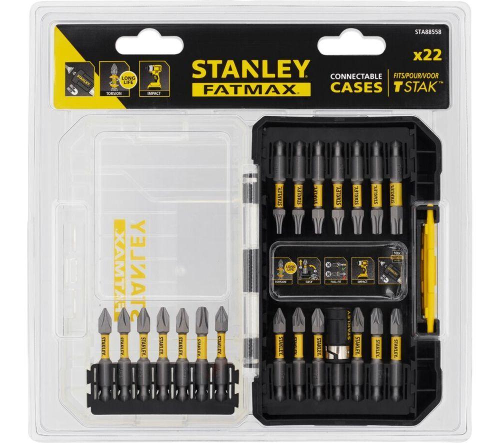 STANLEY FATMAX STA88558-XJ Fatmax Impact Torsion Bit Set - 22 Piece, Black,Yellow