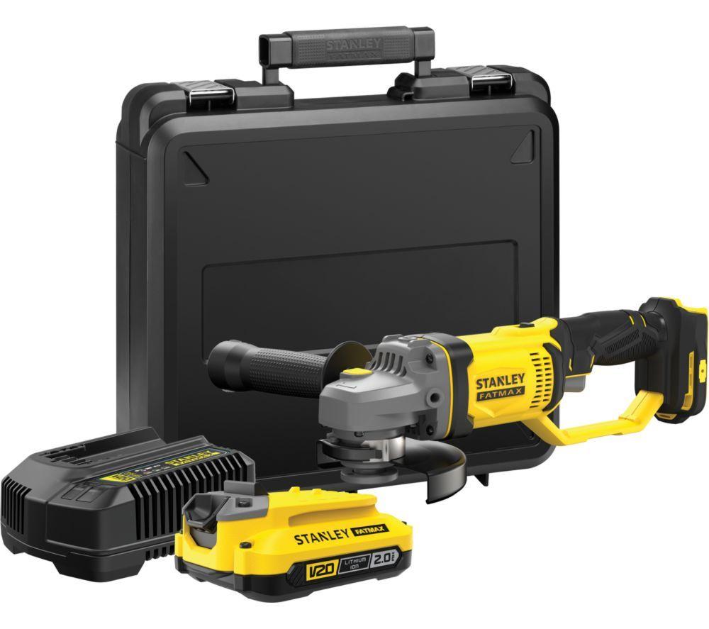 STANLEY FATMAX Fatmax SFM V20 Cordless Angle Grinder with Battery, Black,Yellow