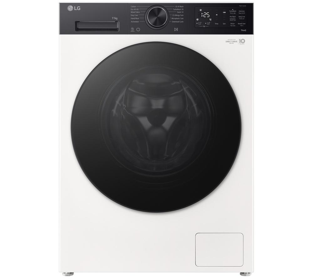 LG VX55 Series AI Direct Drive F4X5511THB WiFi-enabled 11 kg 1400 Spin Washing Machine - White, White,Black