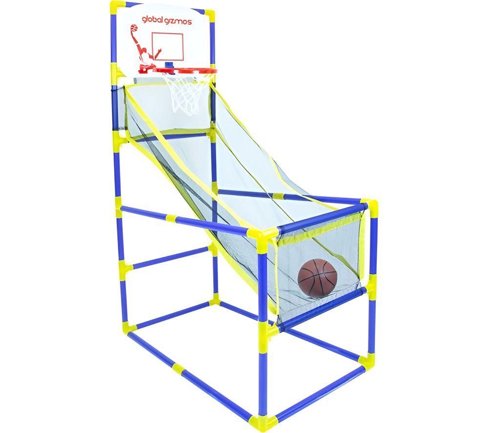 GLOBAL GIZMOS 55639 Arcade Basketball Stand - Blue & Yellow, Blue,Yellow,Red