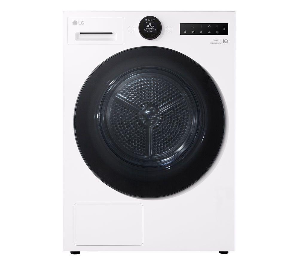 LG VX70 Series AI Dry RHX7009TWB 9 kg Heat Pump Tumble Dryer - White, White