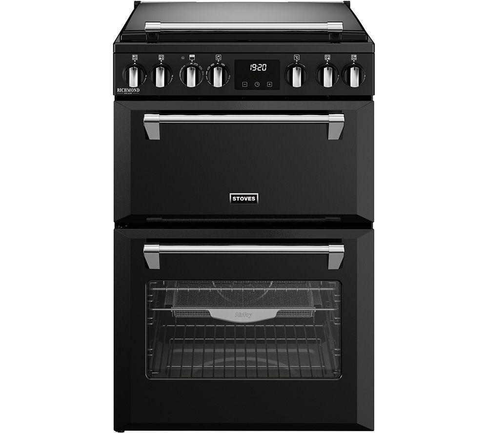 STOVES Richmond Deluxe 60DF Dual Fuel Cooker - Black & Chrome, Black
