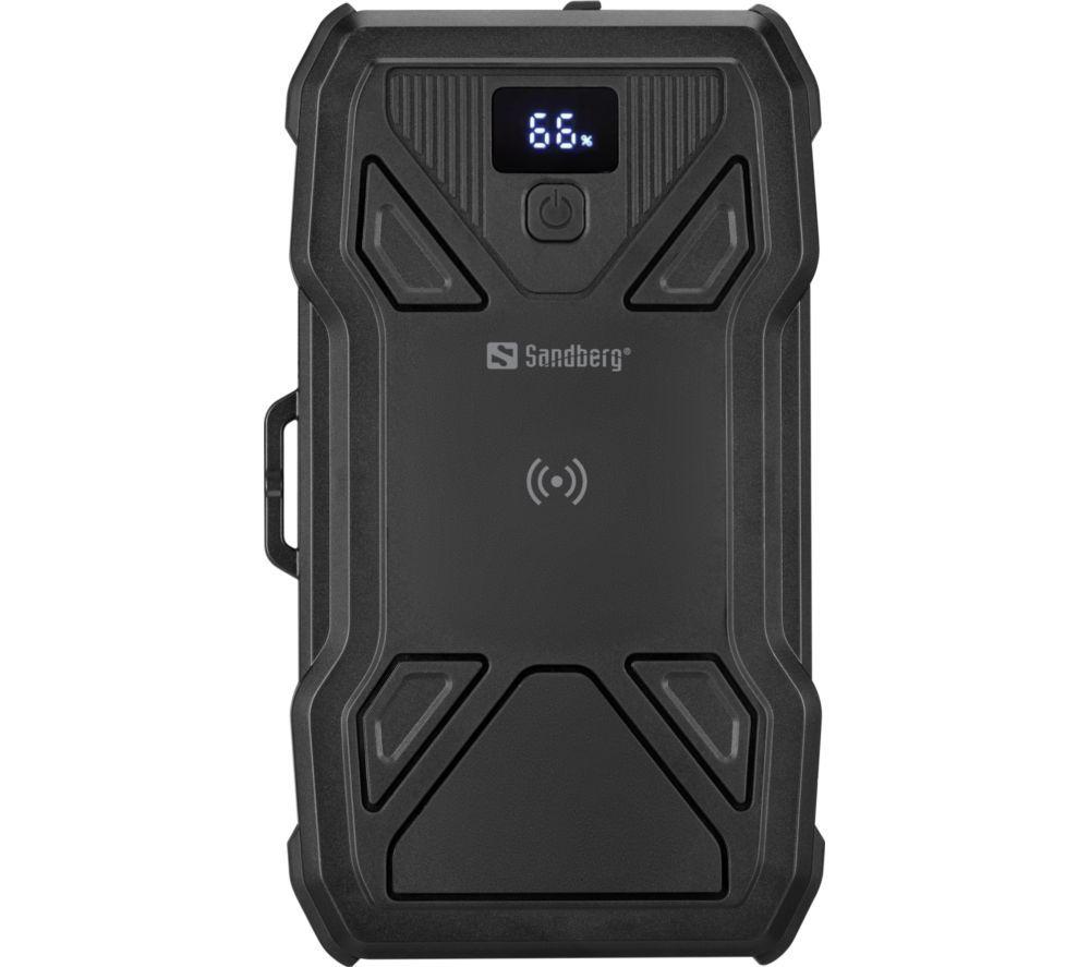 SANDBERG 10000 mAh Portable 5-Panel Solar Power Bank - Black, Black