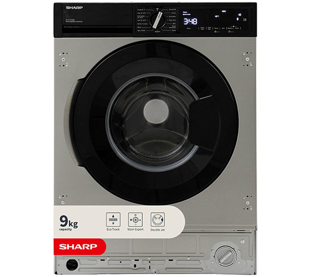 SHARP ES-SIL914BIA-EN Integrated 9 kg 1400 Spin Washing Machine - Stainless steel, Stainless Steel