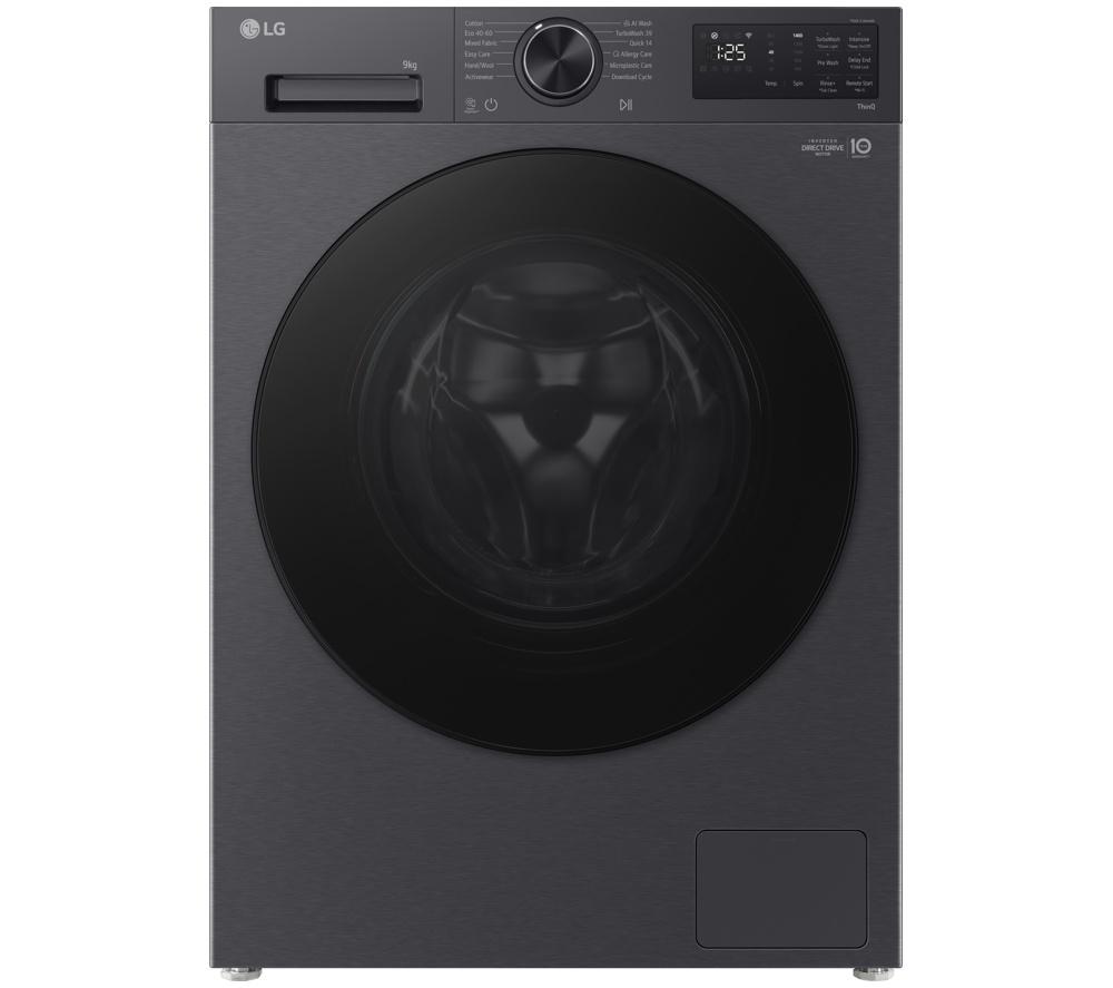 LG VX50 Series Counter-Depth MAX F2X50S9TBB WiFi-enabled 9 kg 1200 Spin Washing Machine - Matte Black, Black