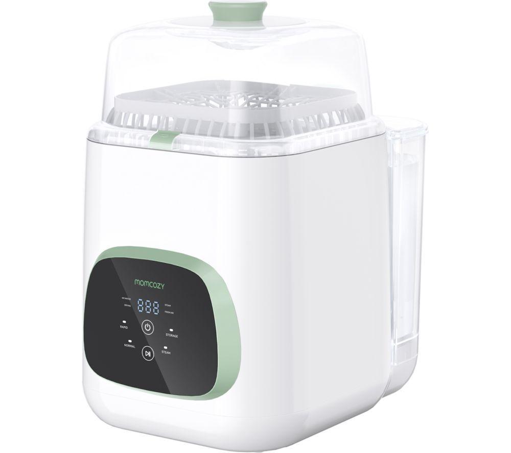 MOMCOZY KleanPal Pro Baby Bottle Washer, Steriliser & Dryer - White & Green