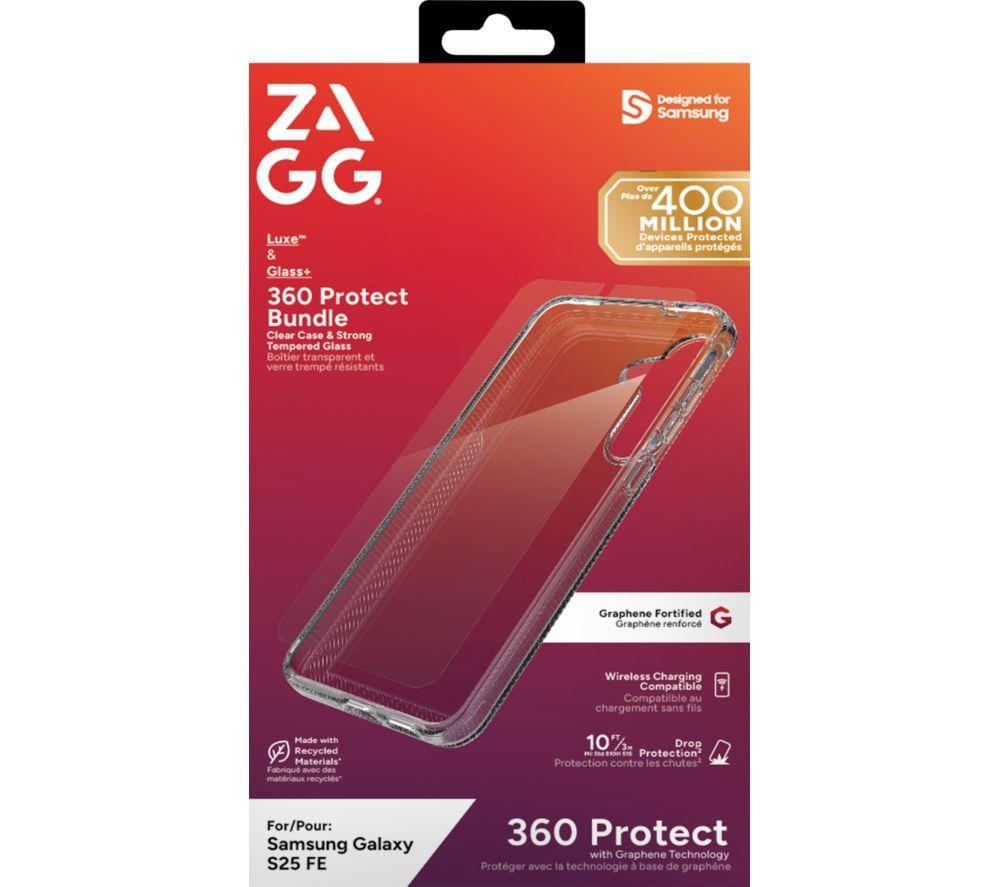 ZAGG Galaxy S25 FE Luxe Case & Screen Protector Bundle, Clear