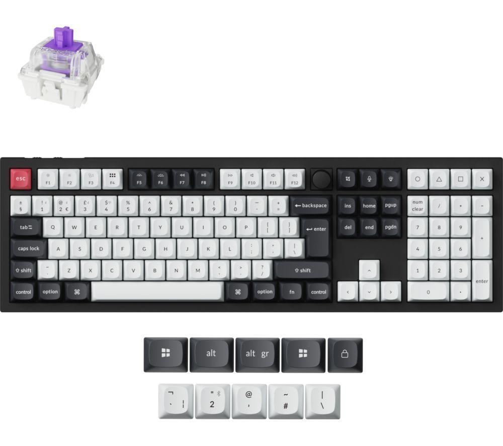 KEYCHRON Q6 HE Wireless Mechanical Gaming Keyboard - Carbon Black, White,Black