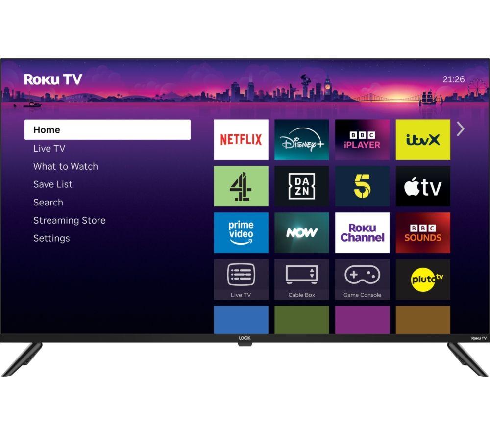 40" LOGIK L40RFE25 Roku  Smart Full HD HDR LED TV, Black