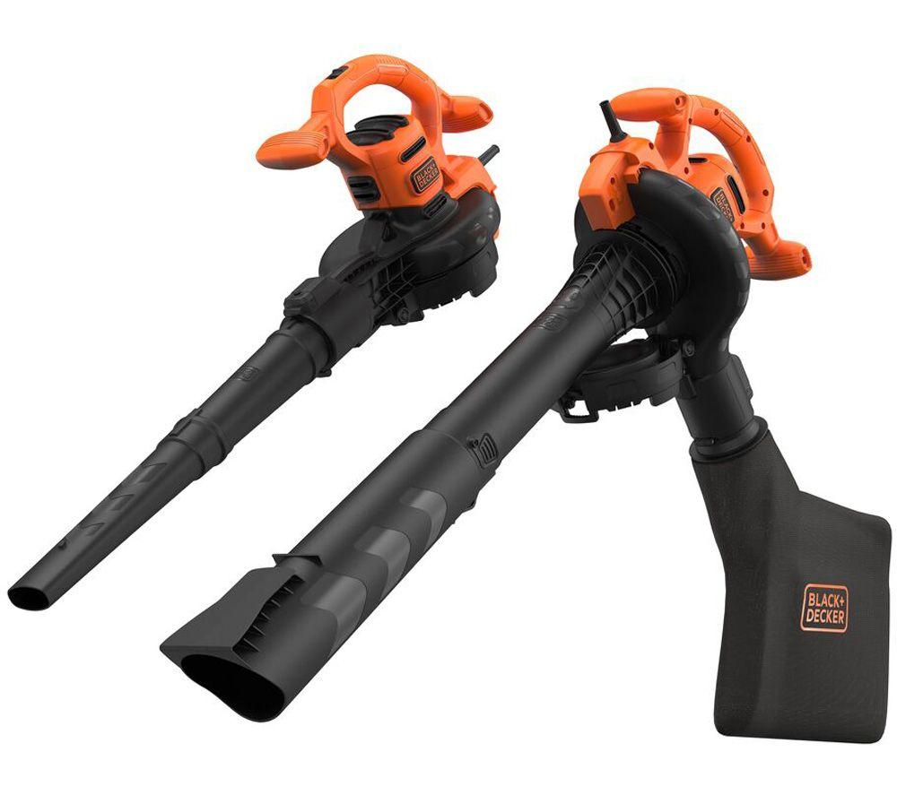 BLACK DECKER BEBLV260-GB 3-in-1 Electric Blower Vacuum, Black,Orange