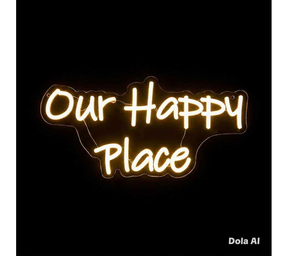 PREMIER Our Happy Place LED Neon Sign - Warm White