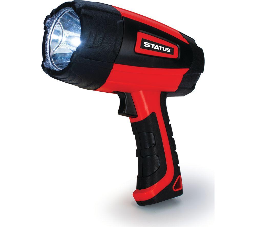 STATUS LED Rechargeable Torch - Red & Black