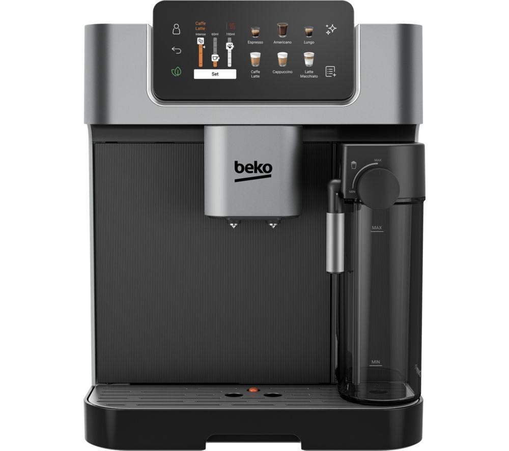 BEKO CaffeExperto CEG7348X Smart Bean to Cup Coffee Machine - Black & Silver, Black,Silver/Grey