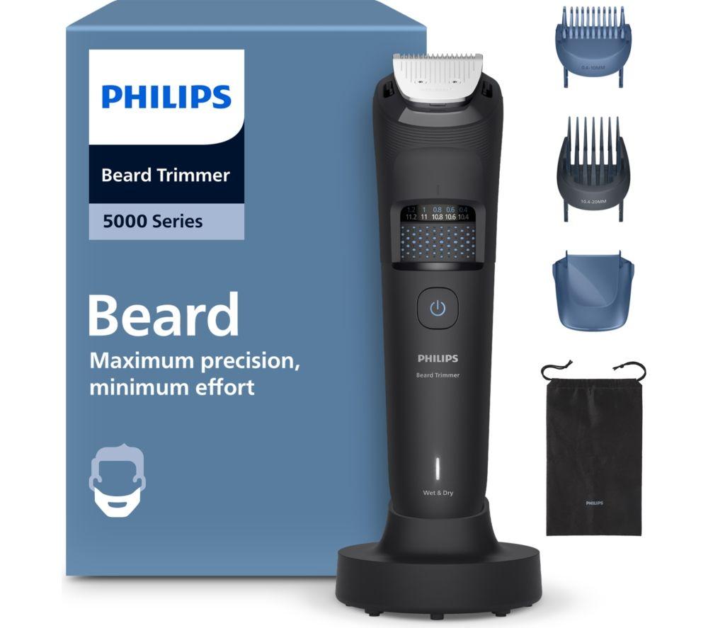 PHILIPS Series 5000 BT5780/15 Wet & Dry Beard Trimmer - Black, Black