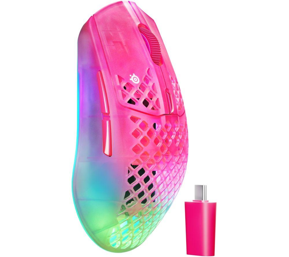 STEELSERIES Aerox 3 Gen 2 RGB Wireless Optical Gaming Mouse - Magenta Haze, Pink