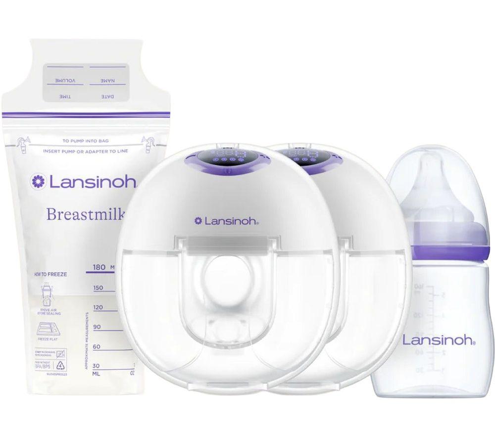 LANSINOH Wearable Double Electric Breast Pump Kit - White