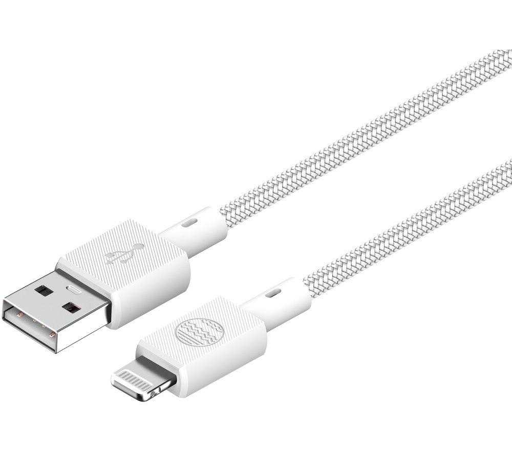 OUR PURE PLANET OPP001 Braided USB to Lightning Cable - 2 m, White, White