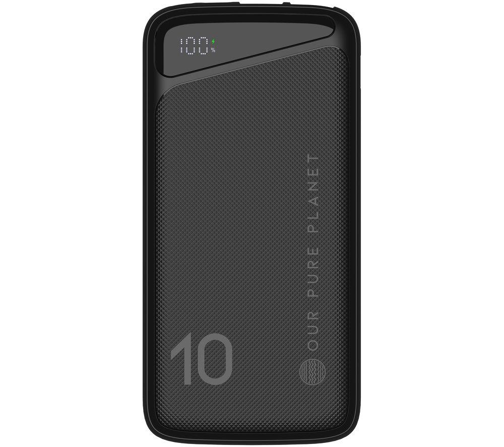 OUR PURE PLANET 10000 mAh Portable Power Bank - Black, Black