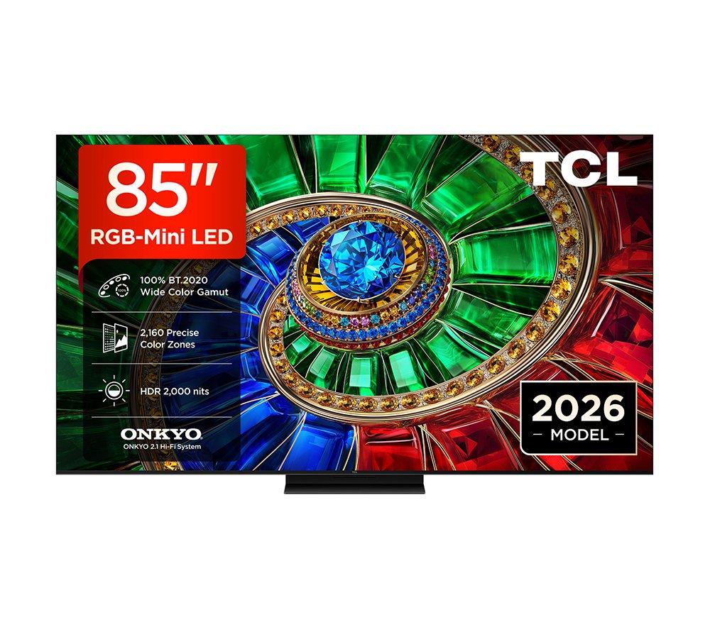85" TCL RM7L RGB-Mini LED 4K HDR Smart Google TV - 85RM7L-UK, Black