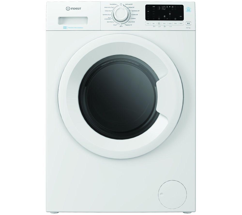 INDESIT Steam Push&Go IDP 10747 UK 10 kg Washer Dryer - White, White