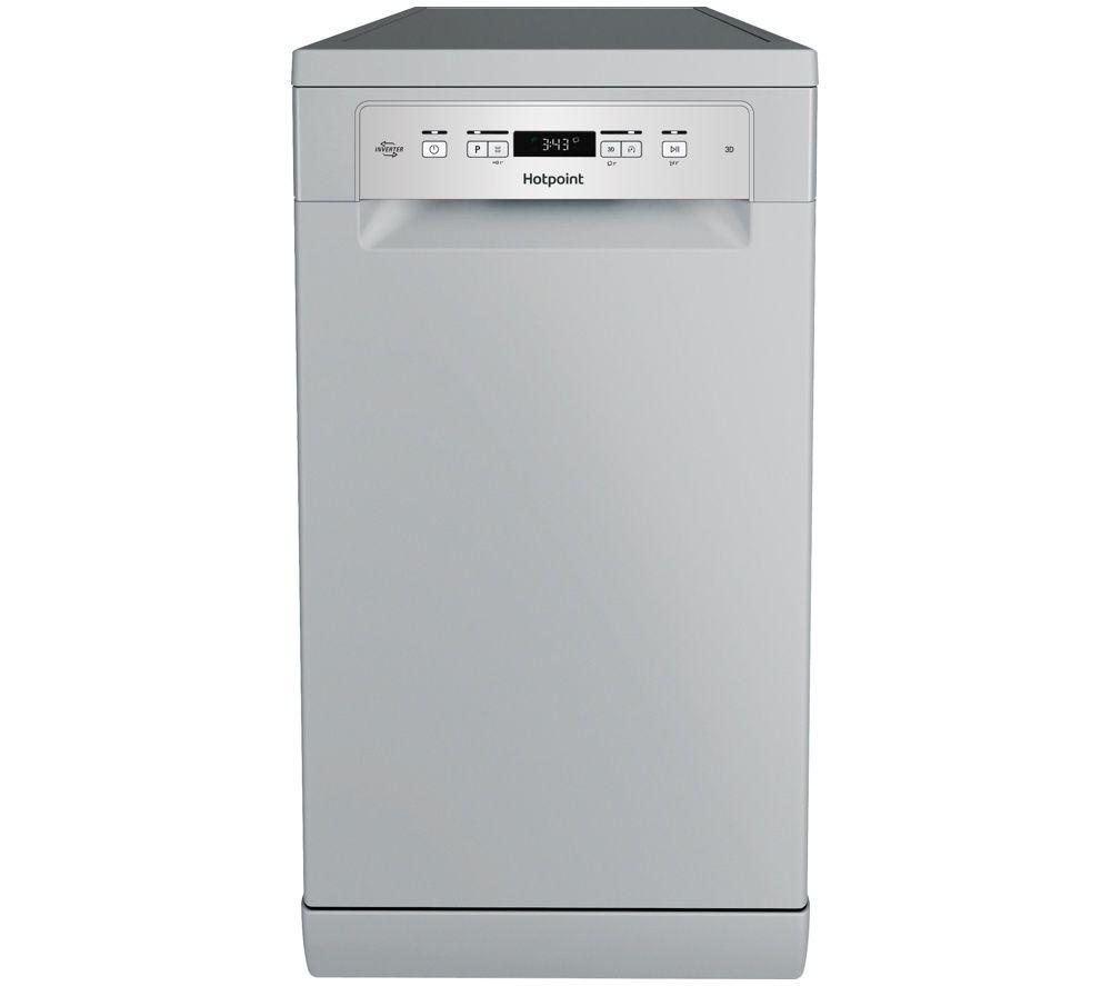 HOTPOINT HP3FC10BS7A0SUK Slimline Dishwasher - Silver, Silver/Grey