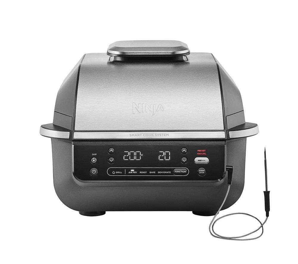 NINJA EG351UK 5-in-1 Indoor Grill & Air Fryer - Black & Silver, Black,Silver/Grey