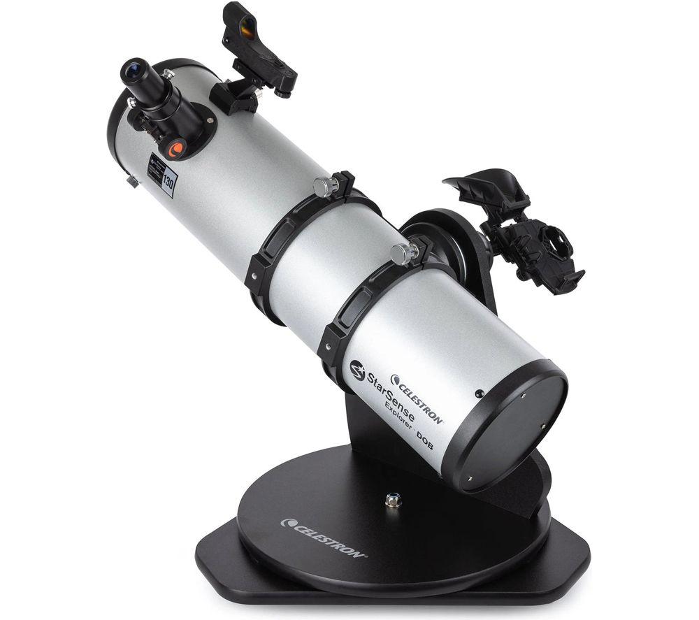 CELESTRON StarSense Explorer 22481-CGL 130AZ Tabletop Dobsonian Telescope - Silver, Silver/Grey