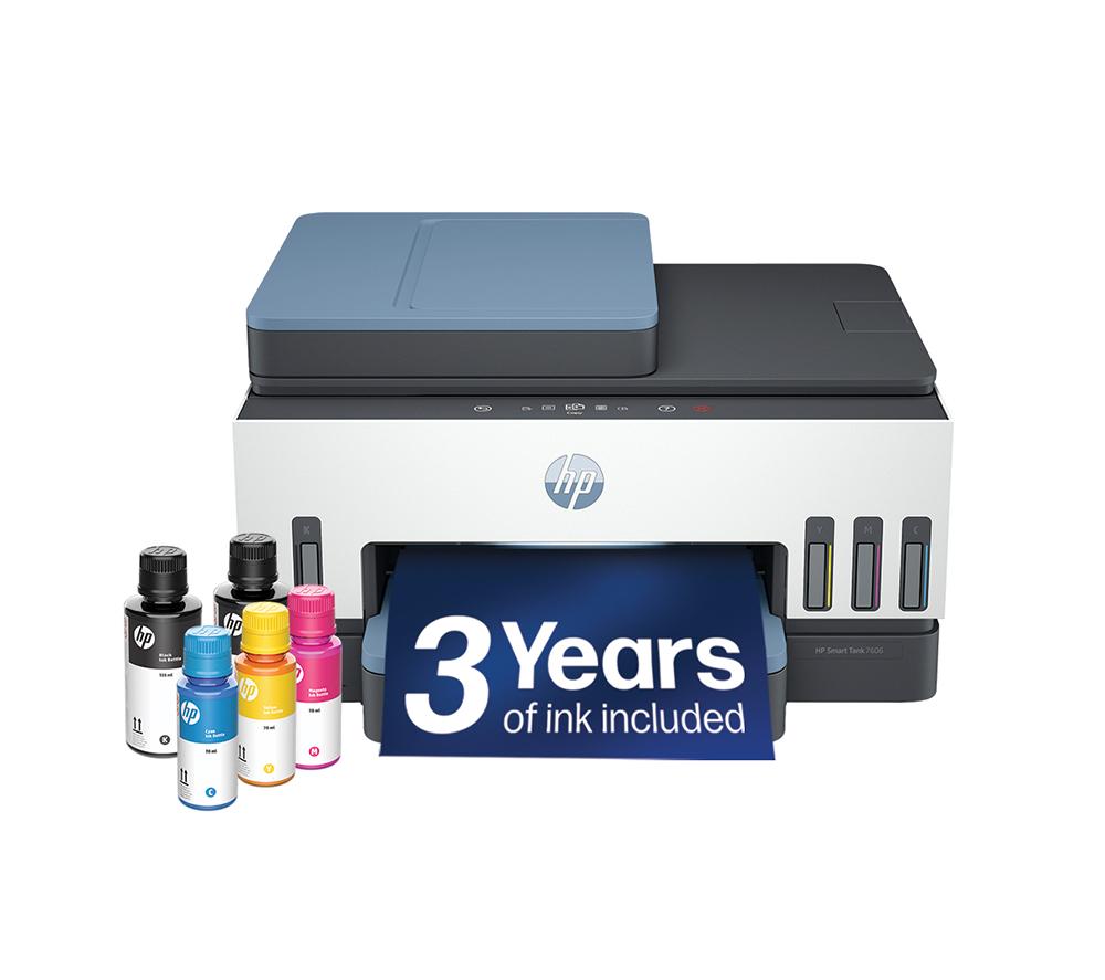 HP Smart Tank 7606 All-in-One Wireless Inkjet Printer, Blue